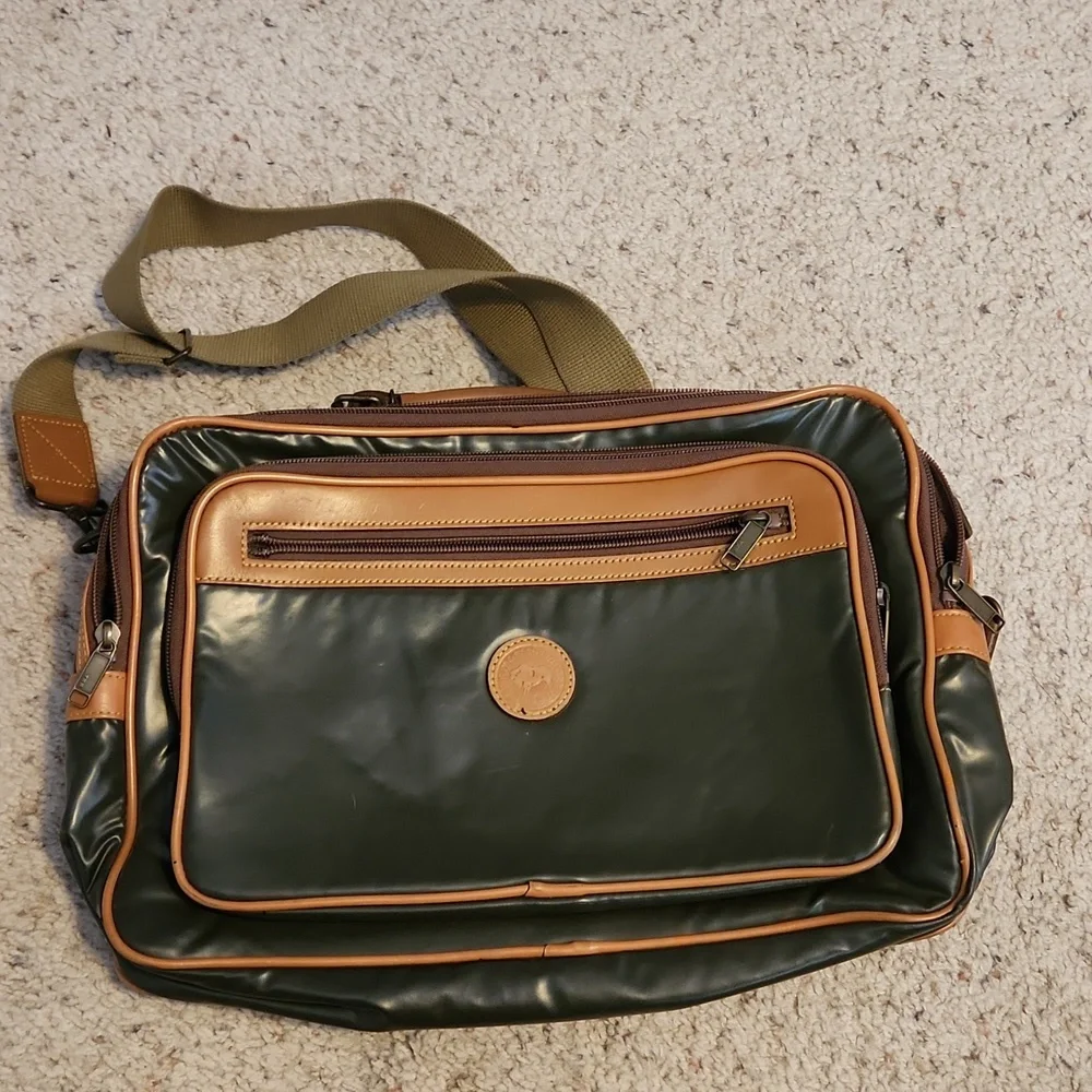 Vintage Spirit of Adventure Green & Brown Soft Briefcase Bag
